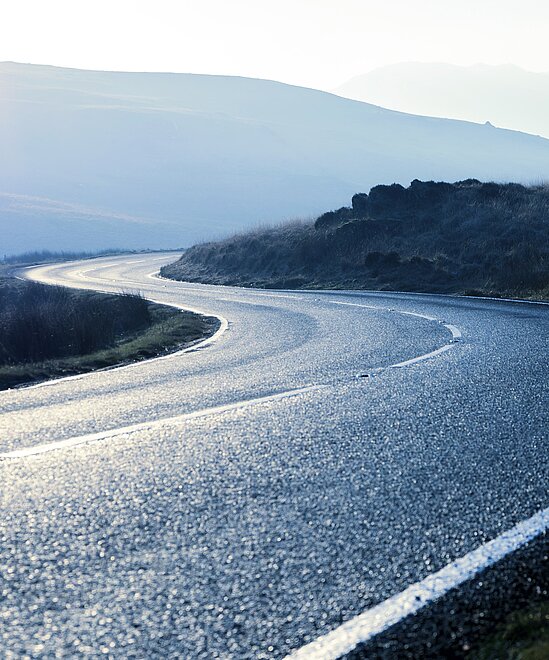 S-curve of a road