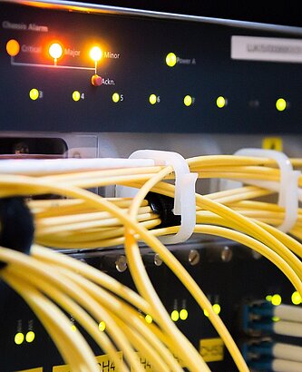 Netzwerkkabel an einem Router